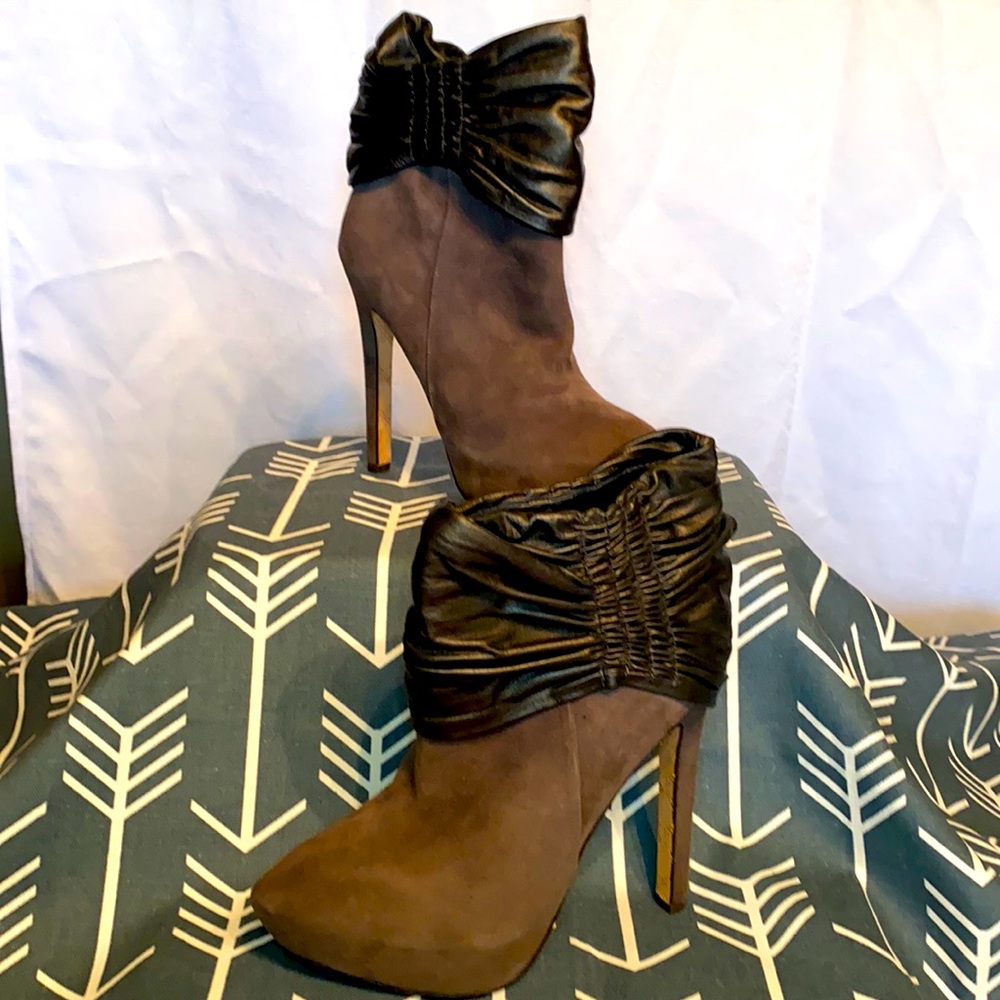 L.A.M.B. Suede Slouch Booties